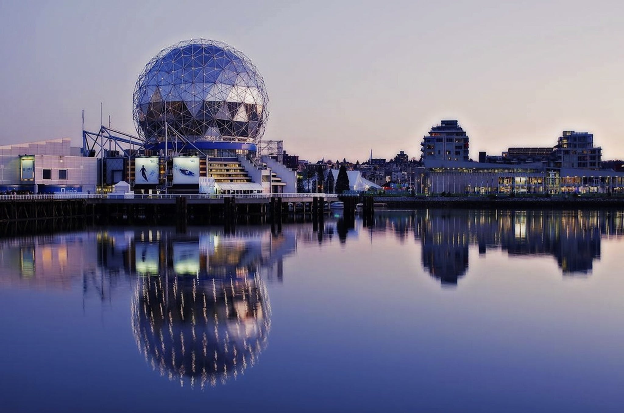 Grey Dome Building Beside Body of Water during Sunset in Vancouver